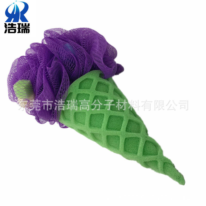 Ice cream bath ball sponge sponge ice cream long handle cleaning brush sponge bath flower