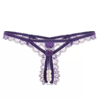 情趣性感丁字裤女珍珠按摩女士开档免脱诱惑低腰T裤骚女内裤加工