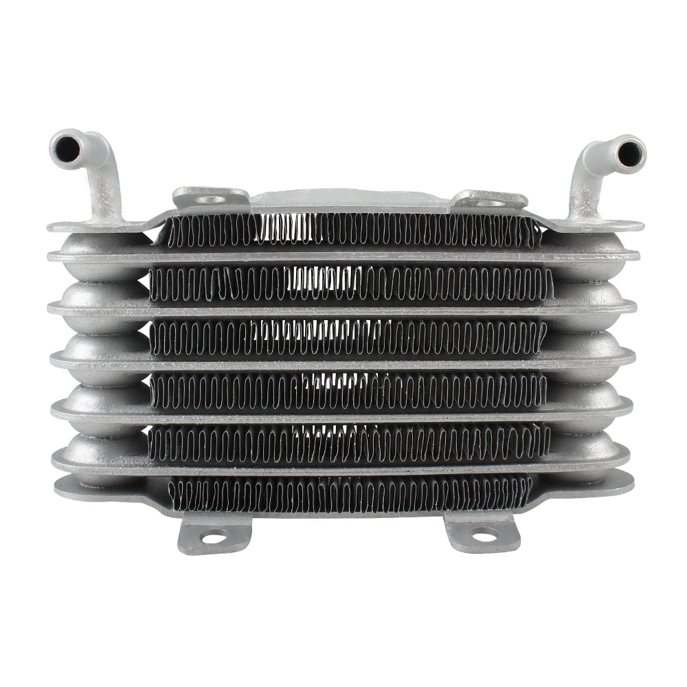 Universal Motorcycle Six-Layer Cooler Silver Aluminum Alloy Small Fuel Cooler Modified Oil Cooler 6-Row Radiator