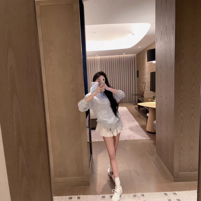 ALO高版本25夏季新款冲锋衣夹克圆领运动休闲外套高版本女款连帽|undefined