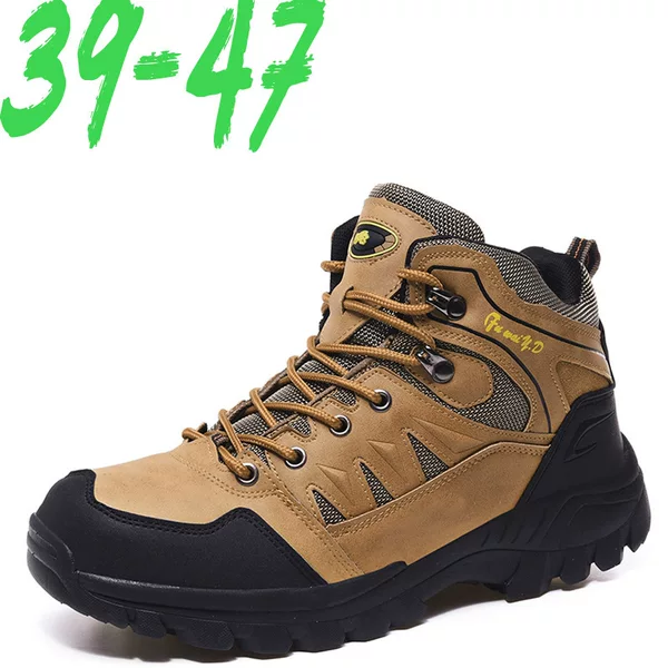 Cross-border autumn and winter new anti-collision outdoor leisure high-top hiking shoes wish shoes large size hiking shoes Men's Light
