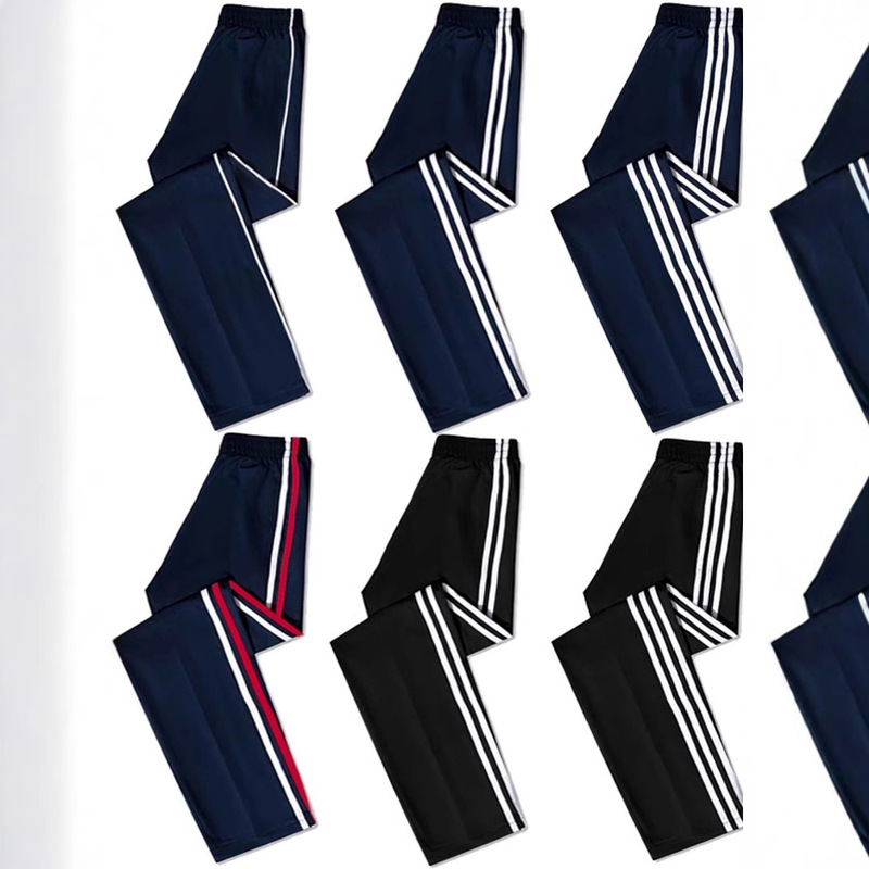 Xizang blue school uniform pants primary and secondary school students summer junior high school Senior high school two three bars sports shorts Xizang blue thin