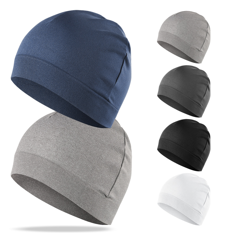 Outdoor cycling and mountaineering windproof and warm nylon beanie, breathable, sweat-absorbent, seamless knitted sports headband hat