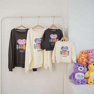 In-laws Korean-style 2024 New Autumn Cotton Class A Sweat Autumn Round Neck Sweat Fashionable Women's Top for Boys and Girls