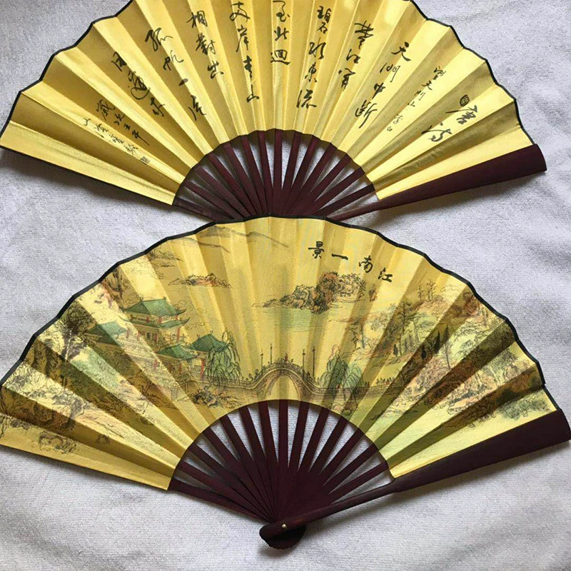 2021 новый антикварный складной веер мужской элегантный Шелковый веер складной веер в китайском стиле
