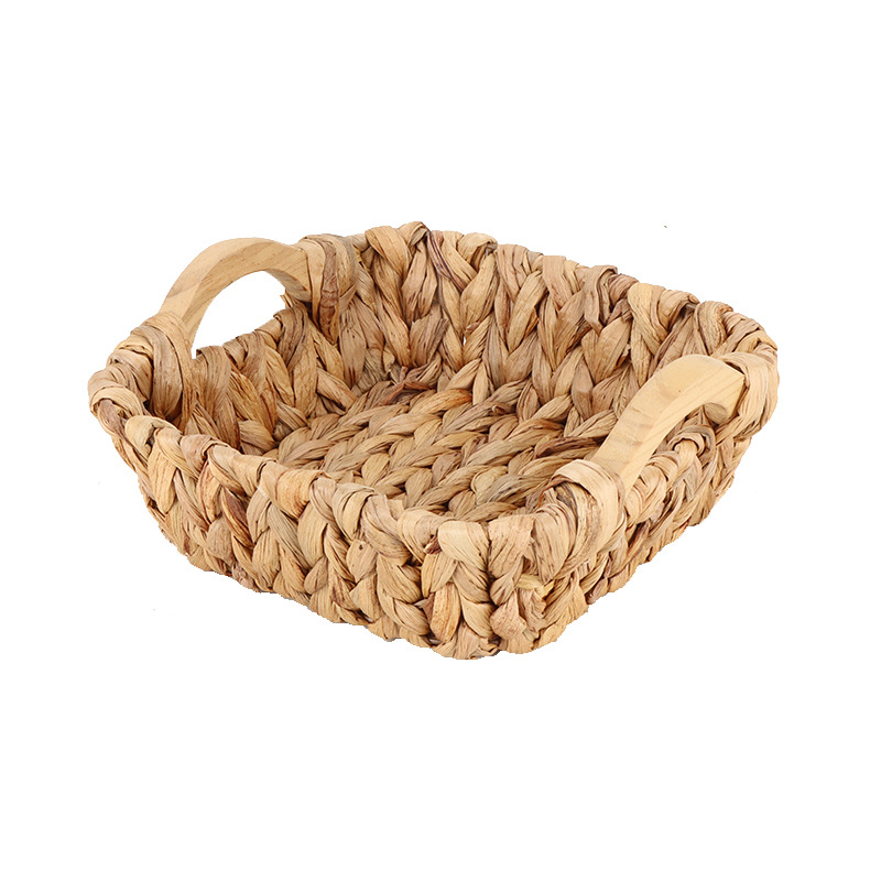 Cesta de almacenamiento de tela de paja de calabaza de agua personalizada de espejo, cesta de almacenamiento de tela de caña plegable, mesa de cocina, cesta de almacenamiento de bocadillos