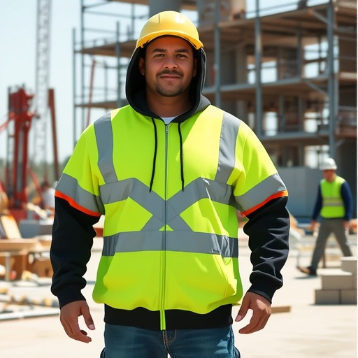 High-Visibility Reflective Safety Sweatshirt Jacquard Fleece Hoodie Sweatshirt Reflective Clothing Outdoor Reflective Design