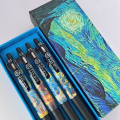 斑马zebra第四代梵高限定笔DIY贴纸中性笔JJ15不晕染速干黑色笔芯
