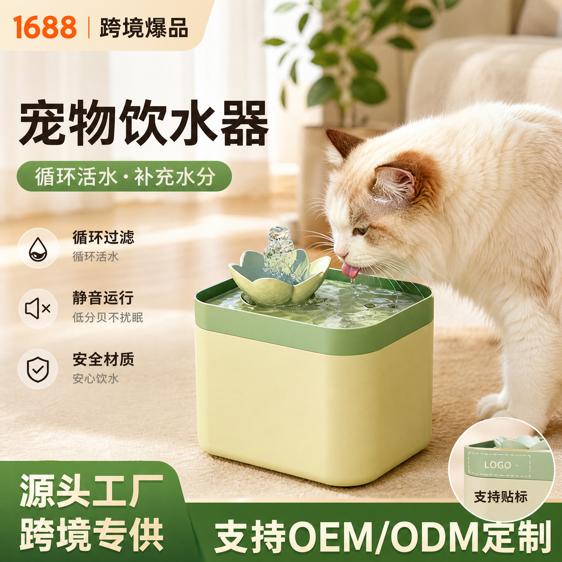 Productos explosivos transfronterizos para gatos bebedores de agua silenciosos para mascotas cuenca de agua de circulación automática de flujo de filtración para gatos y perros alimentación de agua artefacto mágico