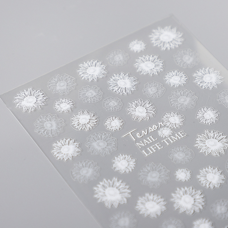 Iron three-dimensional fresh simple nail art stickers adhesive nail stickers nail jewelry TS-223 impression White