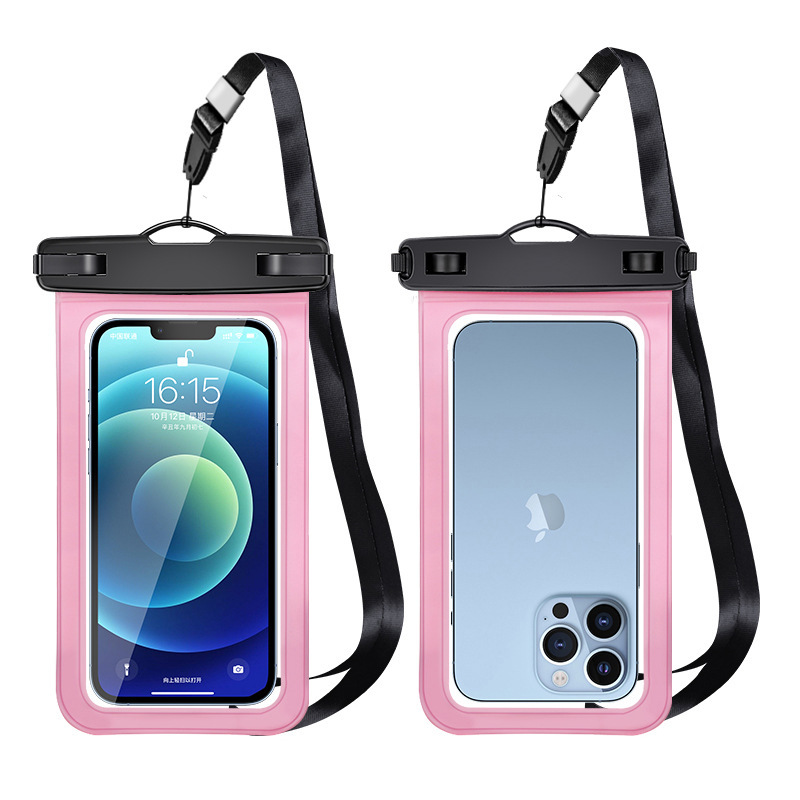 工場直売PVC携帯電話防水袋水泳漂流透明タッチパネル適用華為リンゴ防水袋|undefined