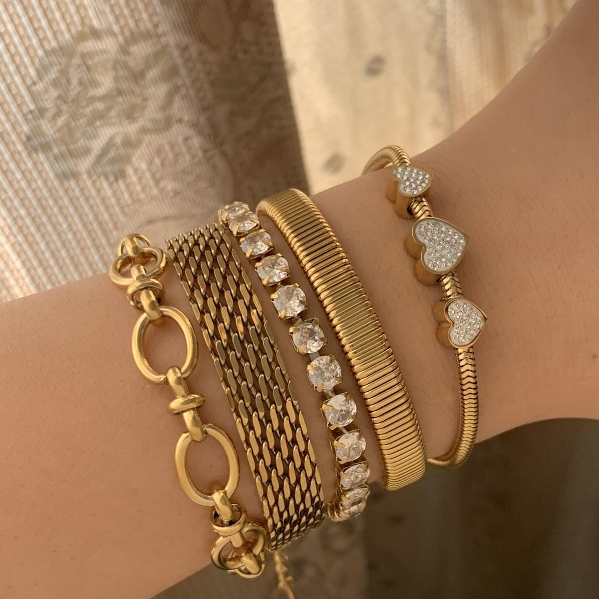 1 Piece Quantity Vintage Style Classic Style Geometric 304 Stainless Steel Snake Chain Bracelets In Bulk