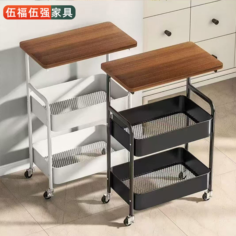 Hot-Selling Foreign Trade Mobile Living Room Kitchen Storage Rack, Snack and Miscellaneous Items, Sofa Side Table, Beauty Salon Trolley Storage Rack