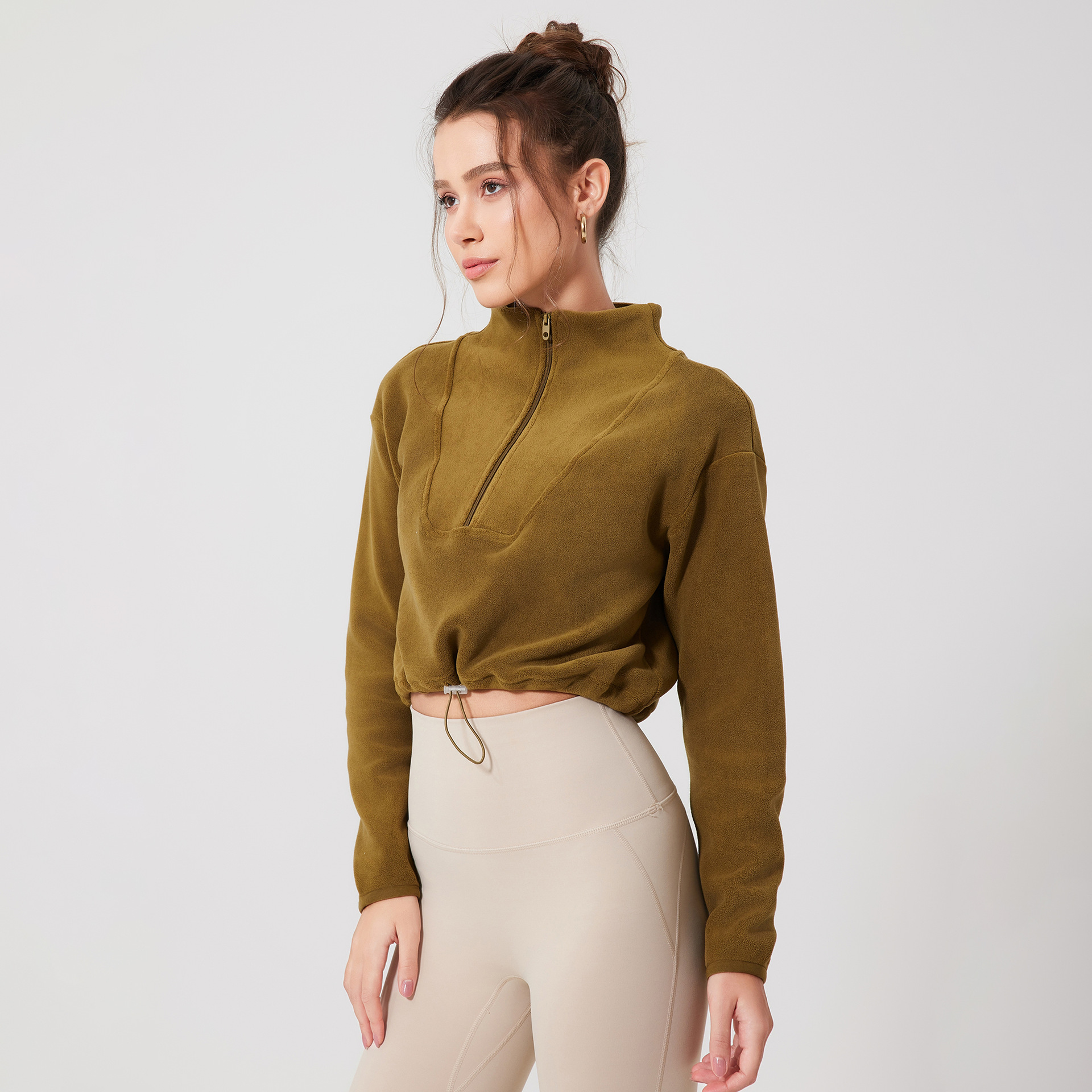 ​​Women's Winter Fitness Jacket - Fleece-Lined Running & Yoga Long Sleeve Top - Breathable, Warm & Stylish For Outdoor Workouts​​_ecoleips.com