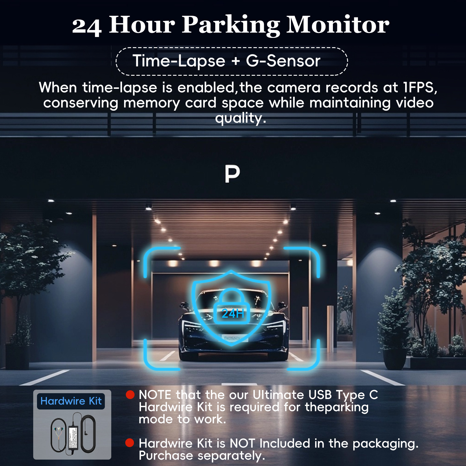 New Cross-Border 4K High-Definition Night Vision Dual-Lens Wifi Front and Rear Dual Recording 24-Hour Parking Monitoring Car Dashcam