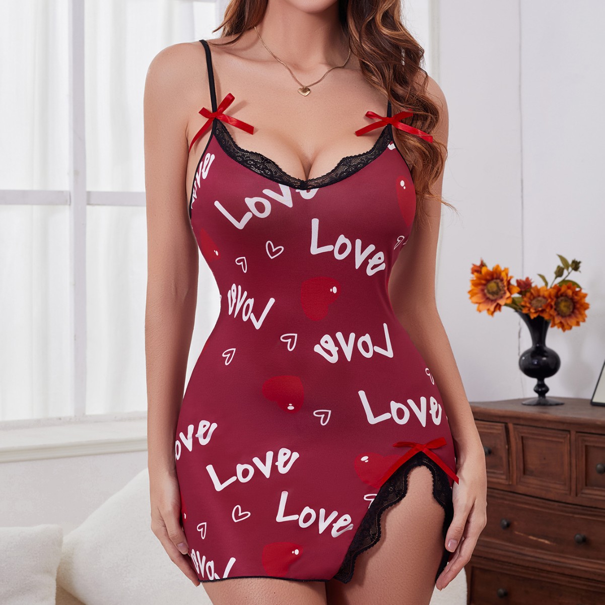 Nuevo Amazon ropa interior amorosa cinturón falda Europa y América comercio exterior sexy coqueteo cinturón amor impresión ropa para el hogar