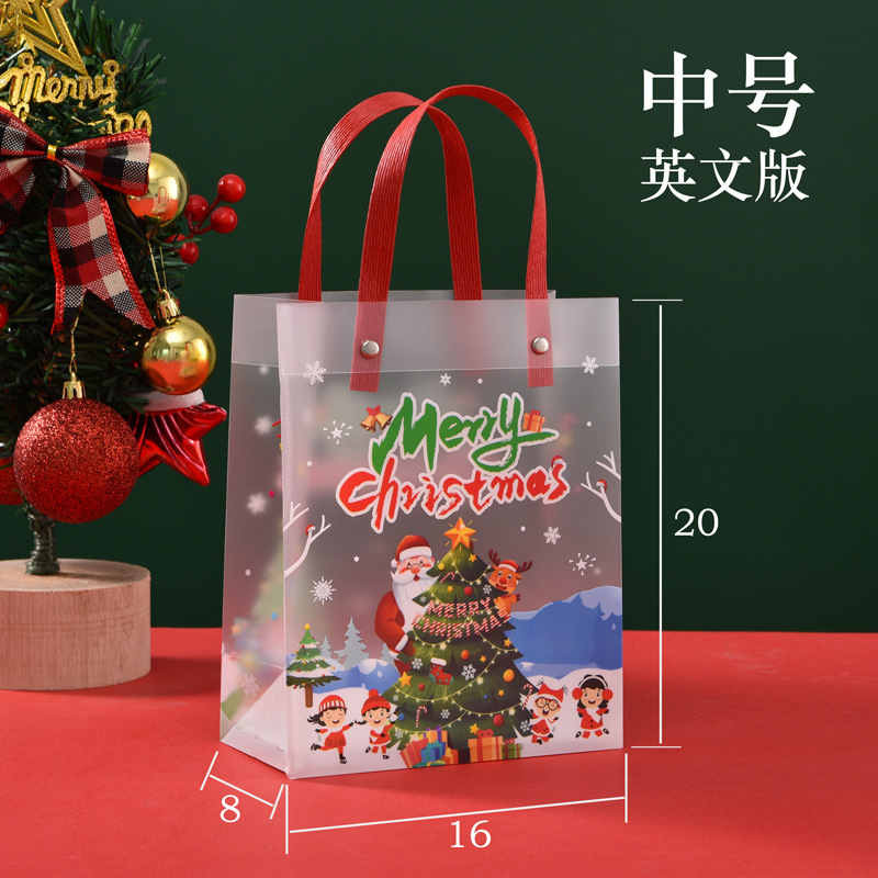 Mediano - Navidad Nieve Inglés; PP; Bolsa de regalo