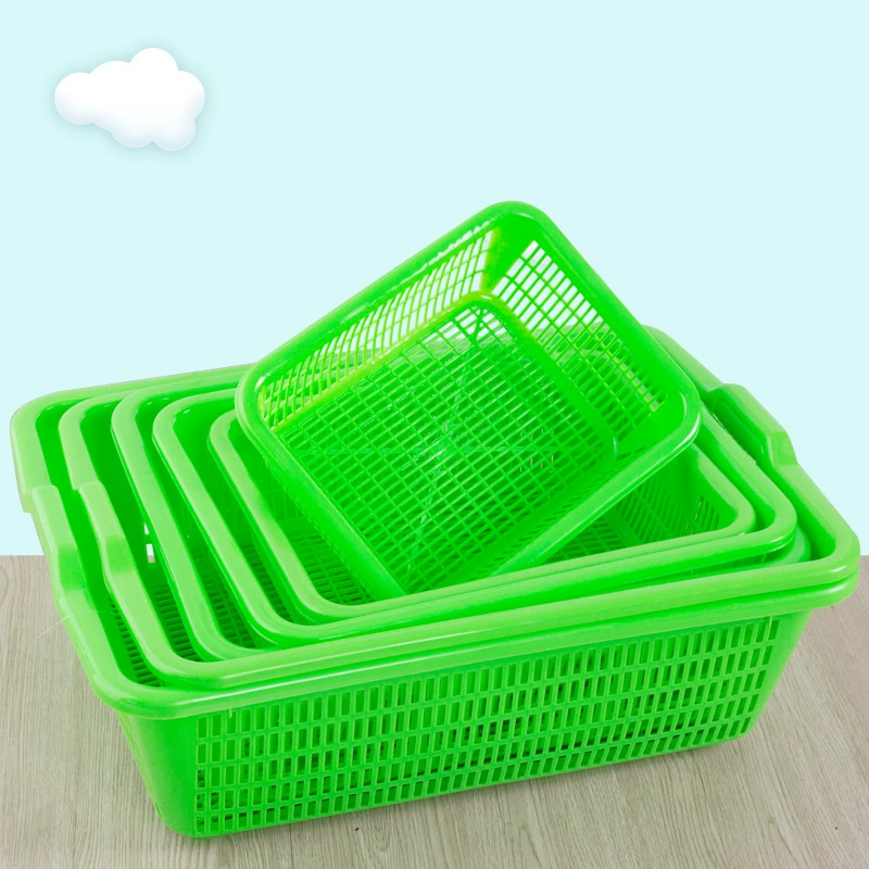 Rectangular Plastic Storage Basket, Multi-Size Vegetable Wash & Storage, Stackable