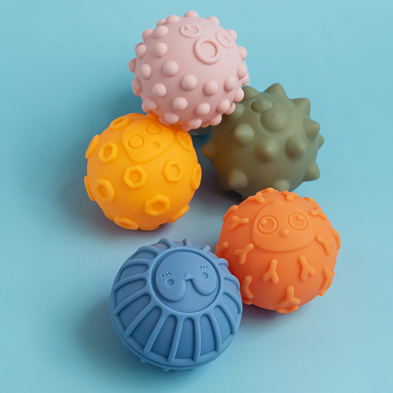 Bola de mano de goma suave bebé juguete masaje percepción pellizco llamado bola táctil traje 3-6 meses bebé mano bola