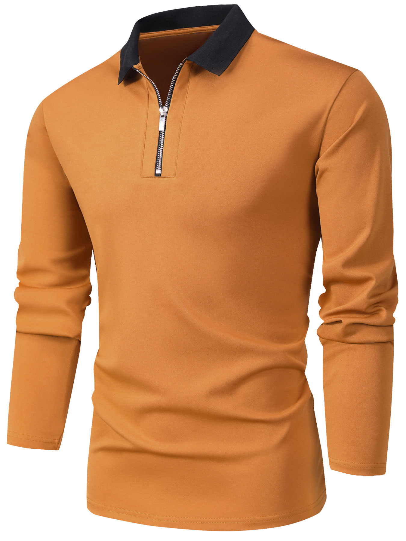 Lente en herfst poloshirt met rits voor heren_voghion.com
