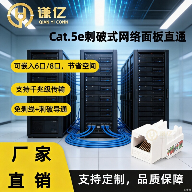 Cat.5E Punch-Down Type 8P8C Network Panel Pass-Through Connector Rj45 No-Punch-Down Super Category 5 Network Cable Port Module Cat.5E Punch-Down Type 8P8C Network Panel Pass-Through Connector Rj45 No-Punch-Down Super Category 5 Network Cable Port Module