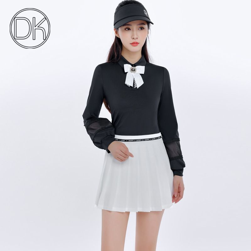 Golf Women's suit Autumn and Winter High-end Ball Clothes Women's Fashion Clothing Women's Wide Cuff Top Anti-light Short Culottes