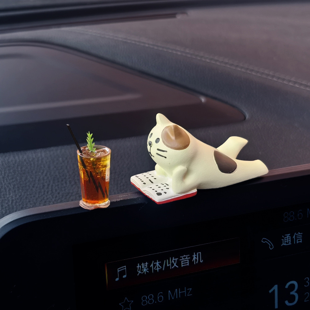 Adornos de coche de la serie de café americano, decoración de la pantalla de la consola central del coche, suministros de coche, mini adornos pequeños