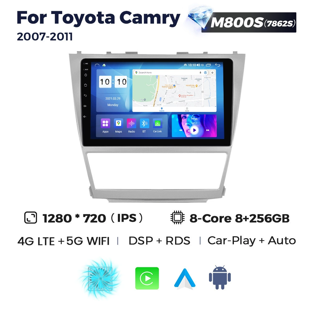 Совместимо с Toyota Camry 2007-2011 модифицированный Android CarPlay Bluetooth навигационный экран