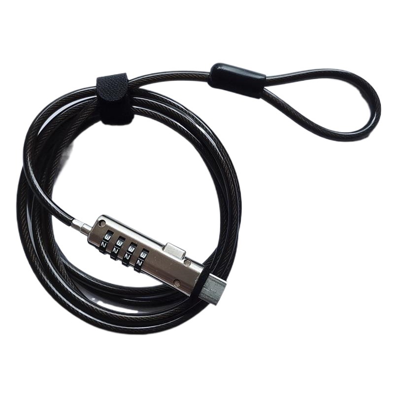 Cerradura de computadora portátil abierta Cerradura antirrobo de contraseña USB Cerradura universal de metal de 4 dígitos 2 m en negrita 5,0 de acero