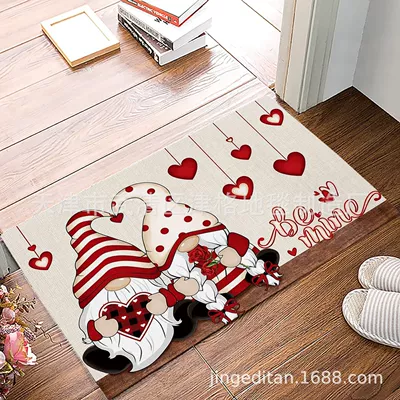 Amazon cross-border Valentine's Day series floor mat dwarf kart absorbent door mat red love foot mat (Avtomobil döşəmə paspasları) - valentines-day-style-1-40cm60cm