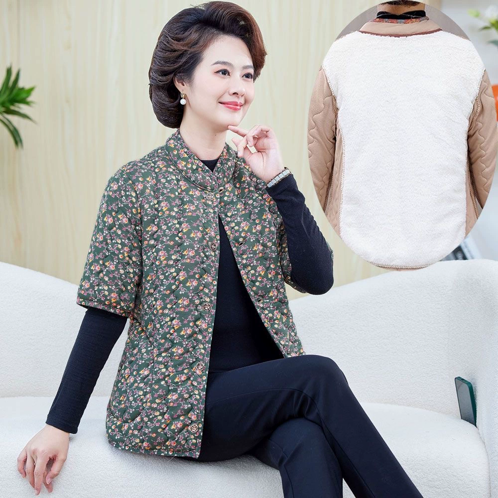 Зимнее пальто с хлопковой подкладкой для матери, верхняя одежда для дома, куртка с хлопковой подкладкой из верблюжьего бархата, зимняя одежда для женщин среднего и пожилого возраста, теплый жилет на флисовой подкладке