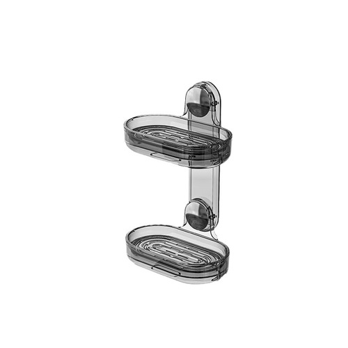 Hole-free double-layer soap holder, wall-mounted with hollow drainage, household washable high-end bathroom soap storage box