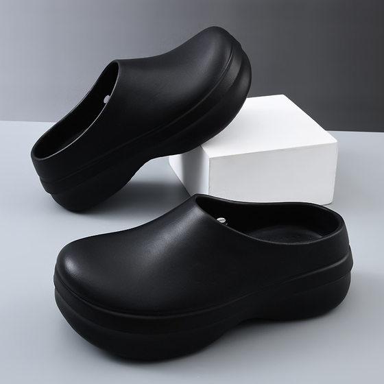 Cross-border plus size 44-45 yards beach shoes men's chef shoes shoes sandals thick soles increased couple's feeling of stepping on excrement