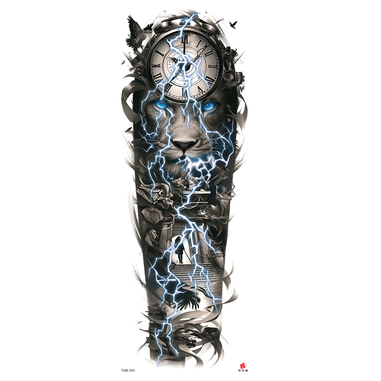 Pegatinas de tatuaje de brazo largo de flor brazo completo tatuaje impermeable tatuaje temporal en stock al por mayor pegatinas de tatuaje de brazo completo
