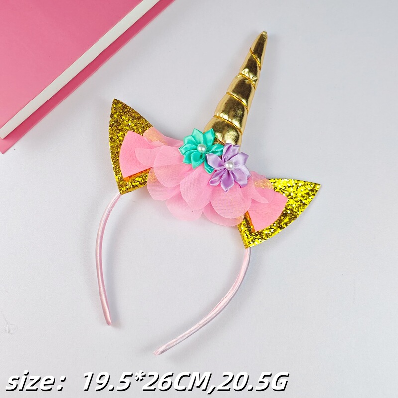 2025 外国貿易ホット販売子供のユニコーンヘッドバンド翼セット誕生日パーティーフェスティバルドレスアップアクセサリー卸売|undefined