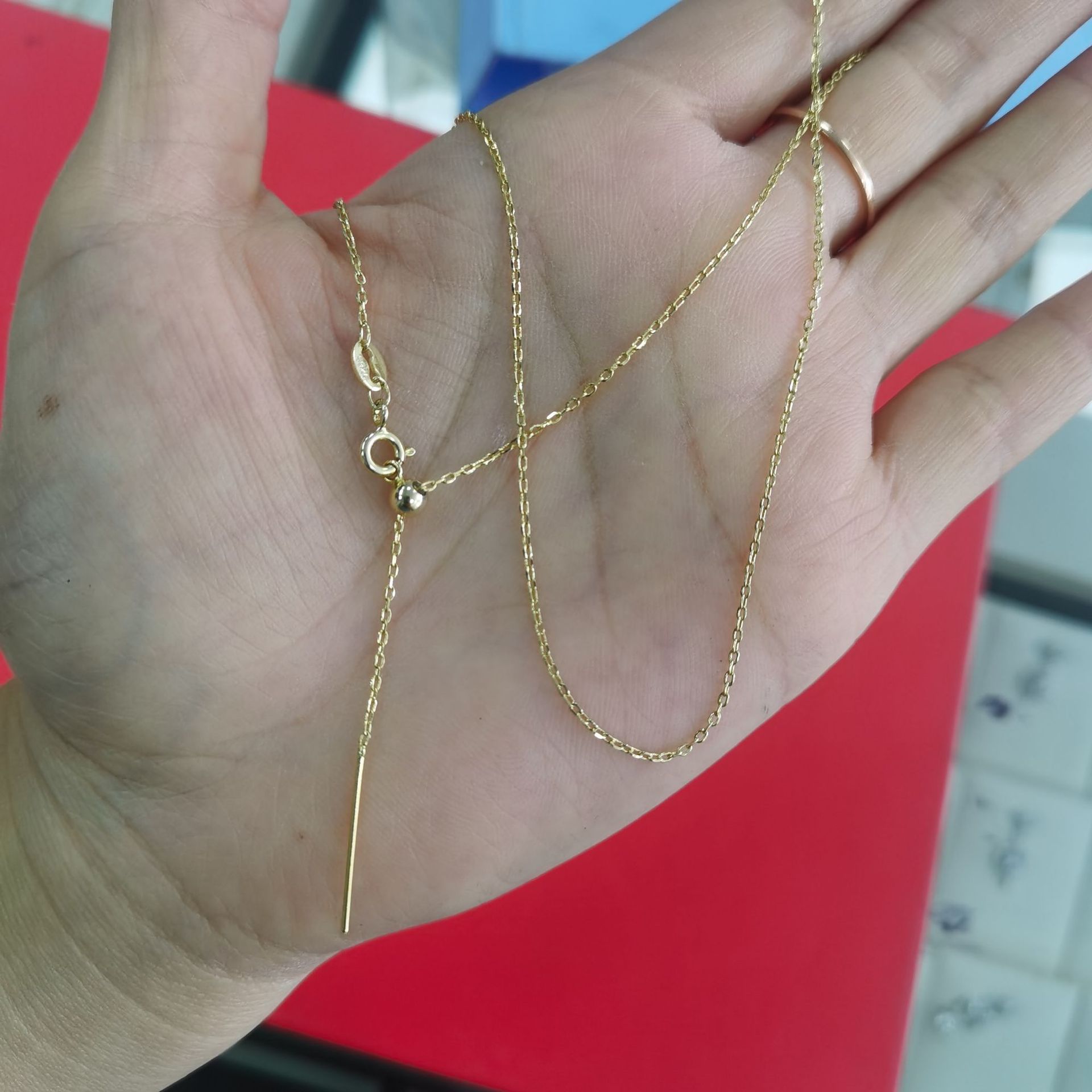 Cadena de caja de collar de plata esterlina S925 cadena en forma de O Cadena de onda de agua cadena estrellada Cruz cadena femenina Cadena de clavícula cadena al por mayor