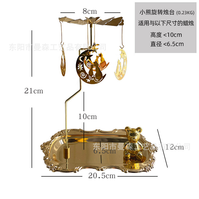 Luz de lujo plata giratoria aromaterapia candelabro bandeja retro europeo romántico oro linterna decoración del hogar