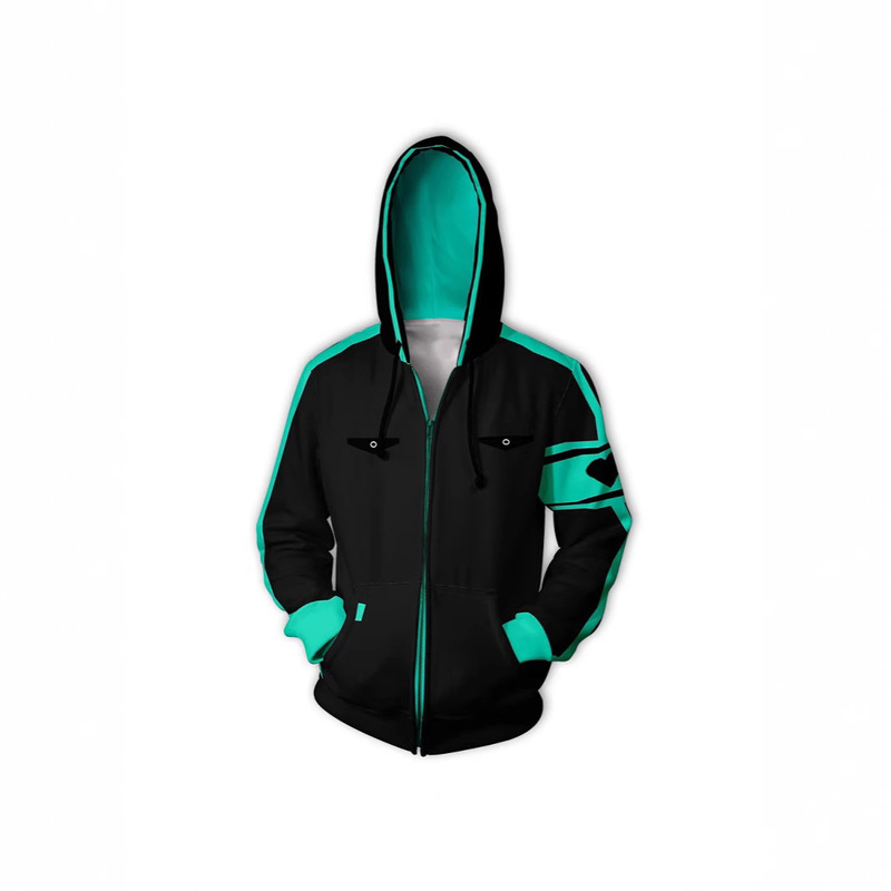 2025 New Japanese Anime Hatsune Cosplay Two-Dimensional 3D Digital Sweatshirt Zipper Anime Fashion Sweatshirt