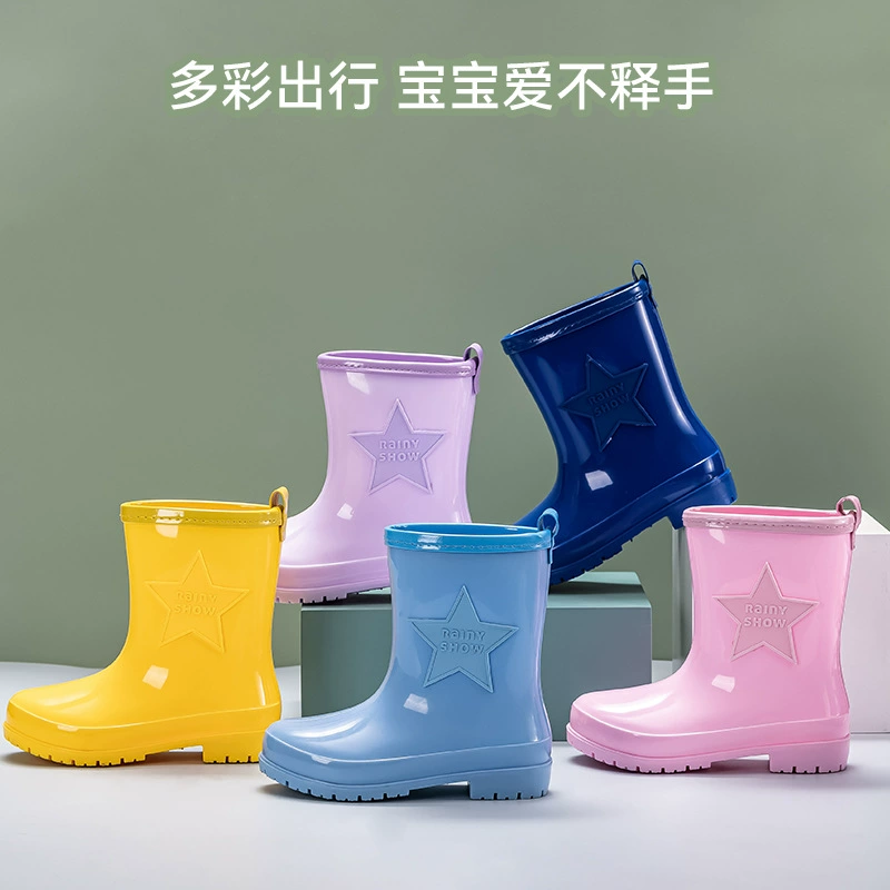 Большие детские непромокаемые сапоги размера 27-40, трансграничные непромокаемые сапоги со средним стволом для мальчиков, легкая Нескользящая обувь для учеников начальной школы, обувь для девочек