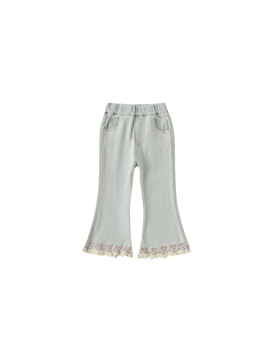 Ropa infantil Youbao, pantalones vaqueros estilo coreano para niñas, primavera y otoño, nuevos pantalones infantiles con borlas, pantalones acampanados para bebés, pantalones largos para bebés image 7