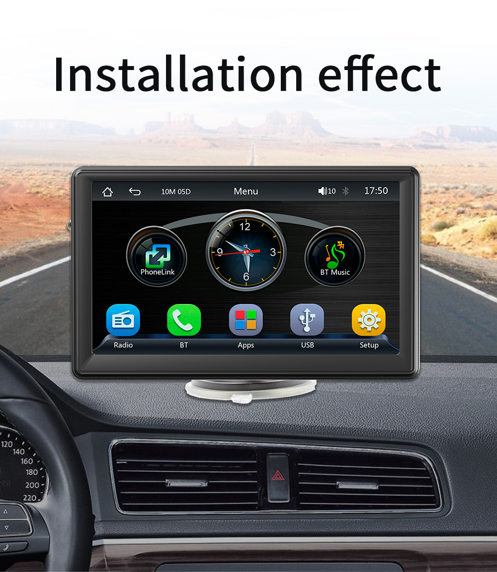 Cross-Border Source 7inch Portable Wireless Carplay Bluetooth Car Mp5 Player Radio Card-Inserting Main Unit