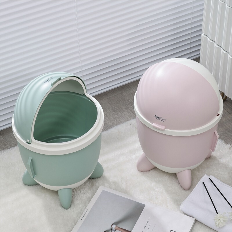 Factory Bazooka Large and Small Trash Can Household Desktop Office Flip Mini Children's Student Sundries Storage Bucket
