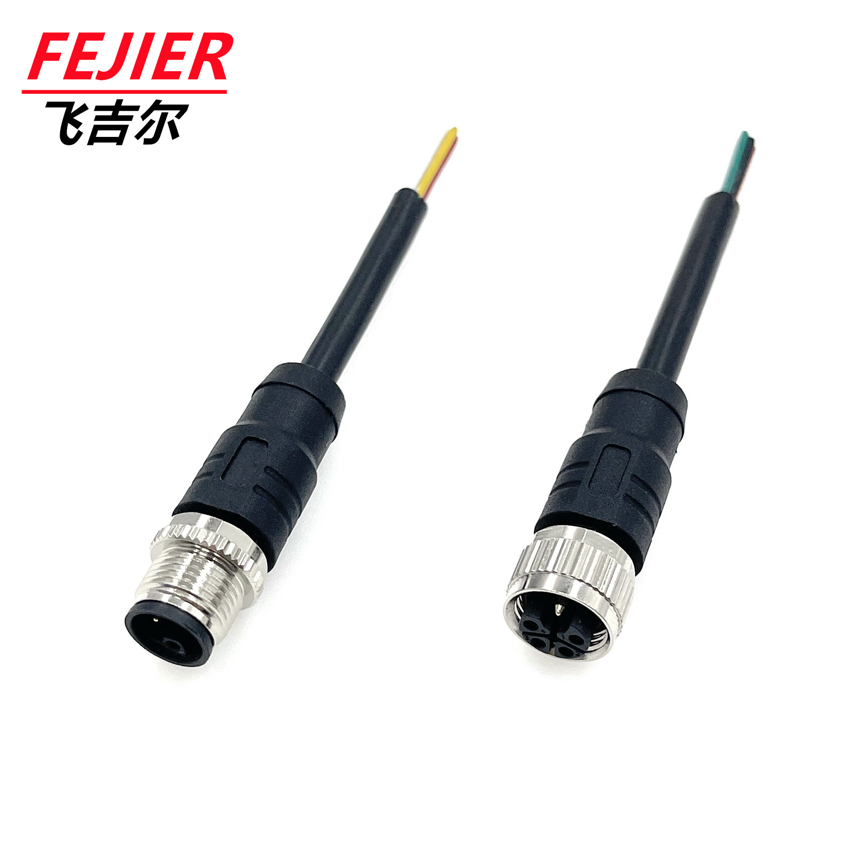 M12 L code 4P+PE电源连接器 风能发电高铁大功率防水航空插头