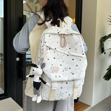 书包女初中高中生星星印花韩版小众ins双肩包森系大学生电脑包男