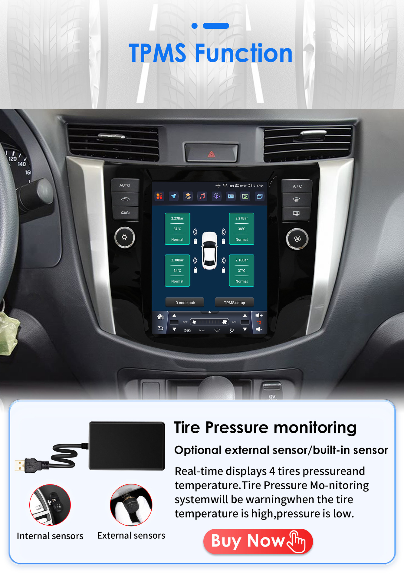 9.7inch Suitable for 16-22 Nissan Navara Android Vertical Screen Car Navigator with Reversing Image All-In-One Machine