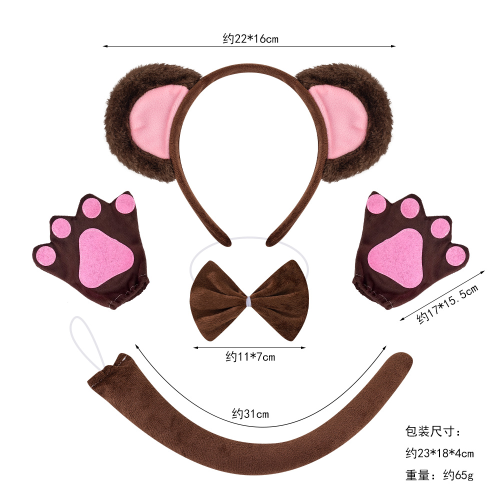 Diademas de animales y orejas de mono o oso, accesorios para disfraces y fiestas de Halloween, modelo transfronterizo