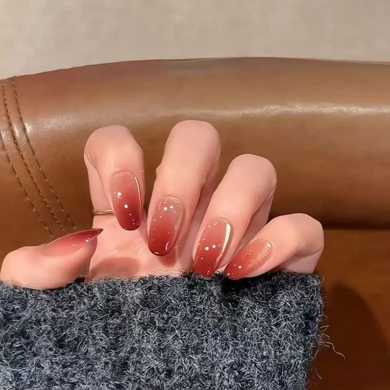 Berry Black Tea Autumn and Winter New Cherry Nail Art Patch Cool Royal Sister Whitening Handmade Wearable Gradient Goddess Berry Black Tea Autumn and Winter New Cherry Nail Art Patch Cool Royal Sister Whitening Handmade Wearable Gradient Goddess