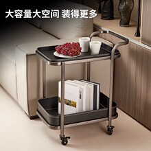 餐厅小推车不锈钢服务车家用酒水车沙发边几轻奢储物车零散小茶车