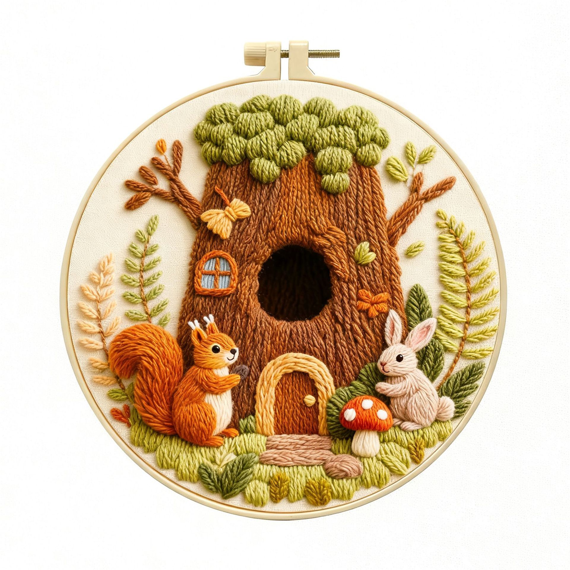 2025 nuevos materiales bordados transfronterizos BaoDiDeeSociedad de casa de árboles bordados paisajes de otoño sala de estar colgar pintura decoración