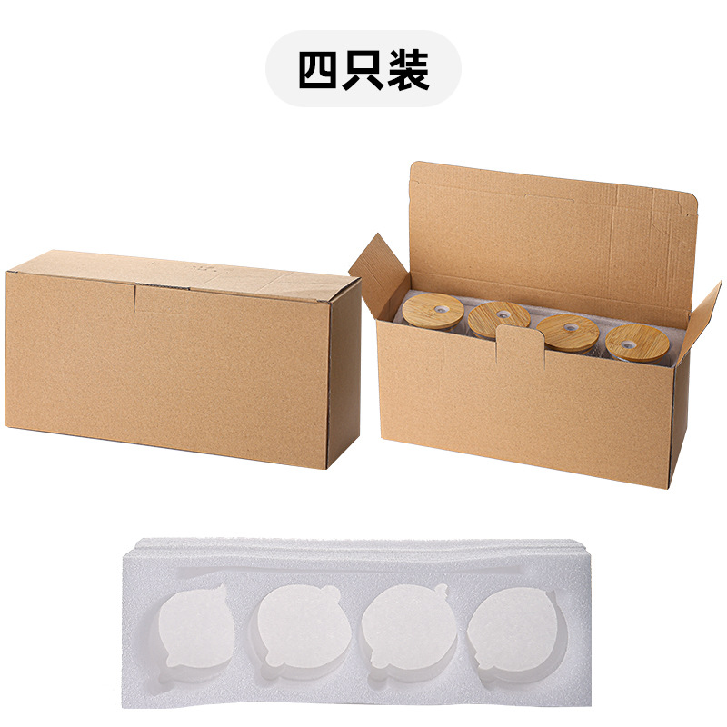 Taza de paja de cristal de alta calidad de cristal resistente al calor con cubierta de madera de bambú, taza de té de leche y café